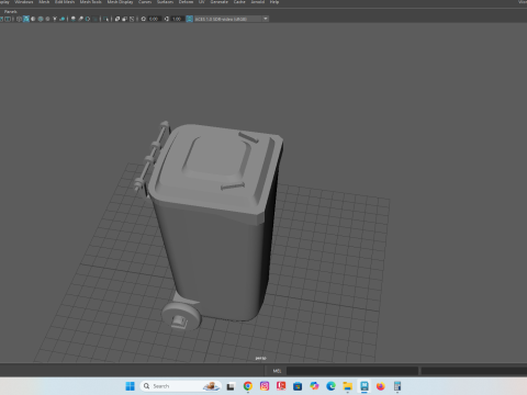 Wheeled Trash Bin with Lid 3D Print Model
