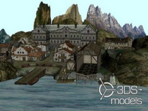 village on the island hd 3D Model