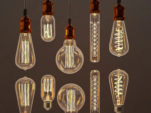 edison lamps collection 3D Model