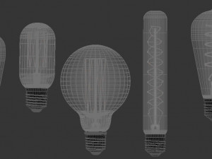 edison lamps collection 3D 모델