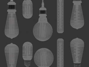 edison lamps collection 3D 모델