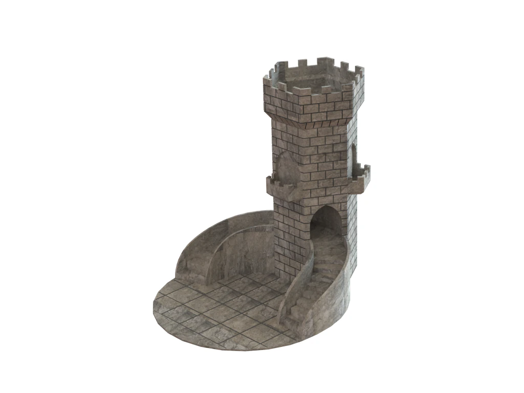 flowerpot tower 3D Model .c4d .max .obj .3ds .fbx .stl .blend 