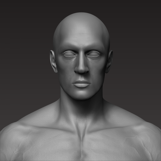 anatomically correct muscular male body low and high poly low-poly 3D Модель .c4d .max .obj .3ds .fbx .stl .blend