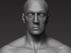 anatomicznie poprawne, muskularne męskie ciało, niskie i wysokie poli, low-poly Model 3D