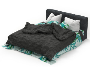 bamboo bed Modèle 3D