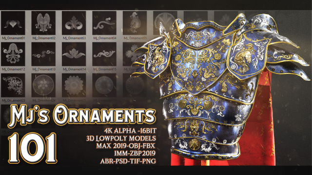 101 mjs ornaments4k alpha -16bit 3d lowpoly models abr-psd-tif-png max 2019-obj-fbx imm-zbp20 3D Model .c4d .max .obj .3ds .fbx .stl .blend 