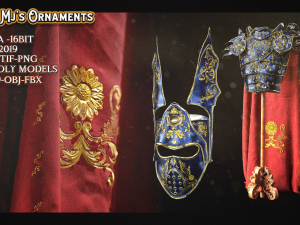 101 mjs ornaments4k alpha -16bit 3d lowpoly models abr-psd-tif-png max 2019-obj-fbx imm-zbp20 3D Model