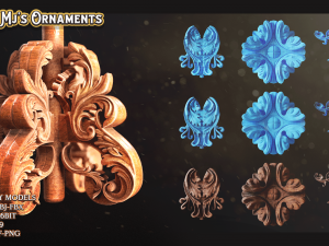 101 mjs ornaments4k alpha -16bit 3d lowpoly models abr-psd-tif-png max 2019-obj-fbx imm-zbp20 3D Model