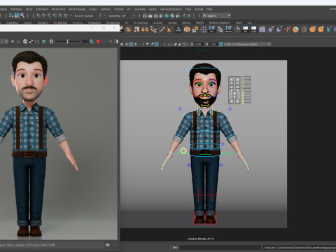 3D Stilize Çizgi Film Adam Tam Donanımlı Karakter 3D Model