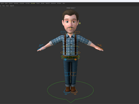 3D Stilize Çizgi Film Adam Tam Donanımlı Karakter 3D Model