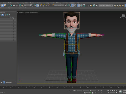 3D Stilize Çizgi Film Adam Tam Donanımlı Karakter 3D Model