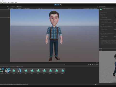 3D Stilize Çizgi Film Adam Tam Donanımlı Karakter 3D Model