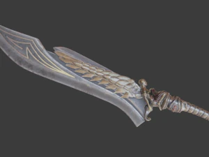 Angel Dagger 3D humano com asas em relevo Modelo 3D