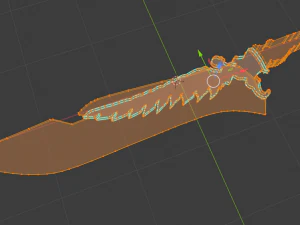 Angel Dagger 3D humano com asas em relevo Modelo 3D