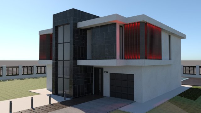modern house 3D Модель .c4d .max .obj .3ds .fbx .stl .blend 