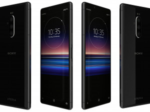 sony xperia 1 black 3D 模型