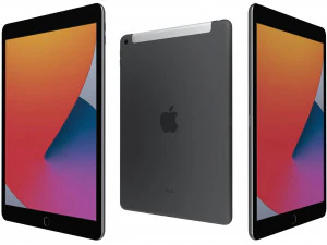 apple ipad 8 10 2 2020 wifi e celular espa&ccedil;o cinza Modelo 3D