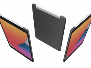 apple ipad 8 10 2 2020 wifi and cellular space gray 3D Model