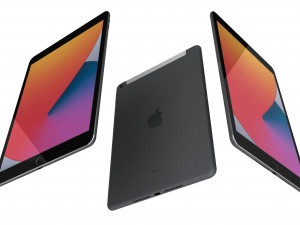 apple ipad 8 10 2 2020 wifi and cellular space gray 3D Model