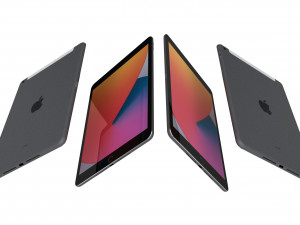 apple ipad 8 10 2 2020 wifi and cellular space gray 3D Model