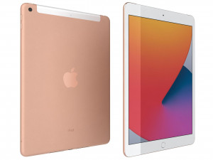 apple ipad 8 10 2 2020 wifi and cellular gold 3D Model