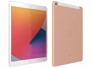 apple ipad 8 10 2 2020 wifi and cellular gold 3D Model