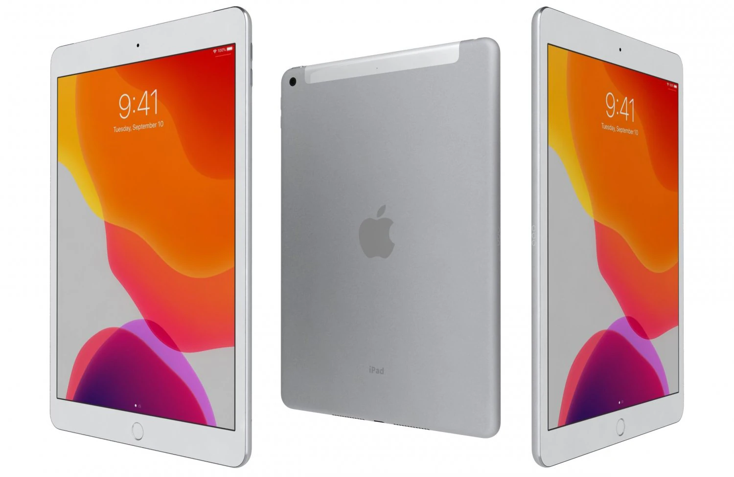apple ipad 8 10 2 2020 wifi and cellular silver 3D Model .c4d .max .obj .3ds .fbx .stl .blend 