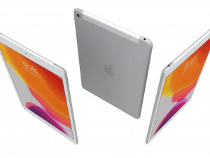 apple ipad 8 10 2 2020 wifi and cellular silver 3D Model