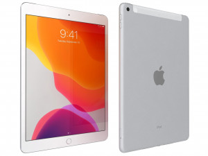 apple ipad 8 10 2 2020 wifi and cellular silver Model 3D
