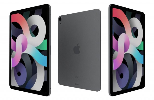apple ipad air 4 2020 space gray Model 3D .c4d .max .obj .3ds .fbx .stl .blend 