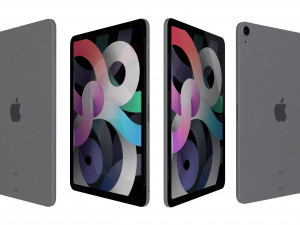 apple ipad air 4 2020 space gray Model 3D