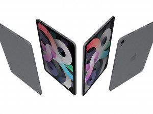 apple ipad air 4 2020 space gray Model 3D