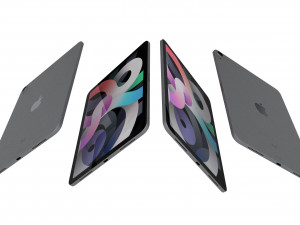apple ipad air 4 2020 space gray Model 3D
