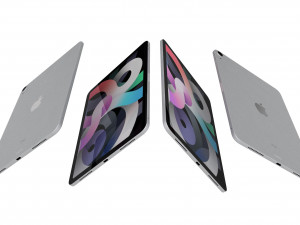 apple ipad air 4 2020 silver 3D Model