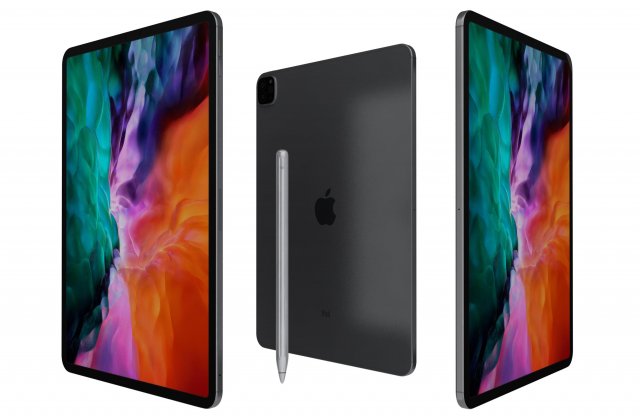 apple ipad pro 12 9 2020 wifi cellular space gray 3D Модель .c4d .max .obj .3ds .fbx .stl .blend 