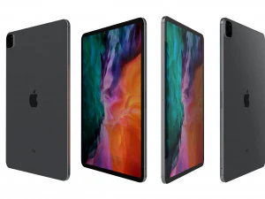 apple ipad pro 12 9 2020 wifi cellular space gray 3D Model
