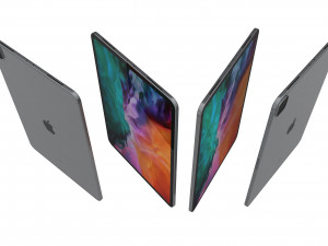 apple ipad pro 12 9 2020 wifi cellular space gray 3D Модель