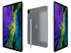apple ipad pro 12 9 2020 wifi seluler perak Model 3D