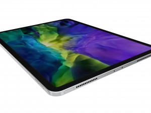 apple ipad pro 12 9 2020 wifi cellular silver 3D मॉडल