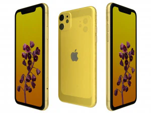 애플 아이폰 11 노란색 3D 모델