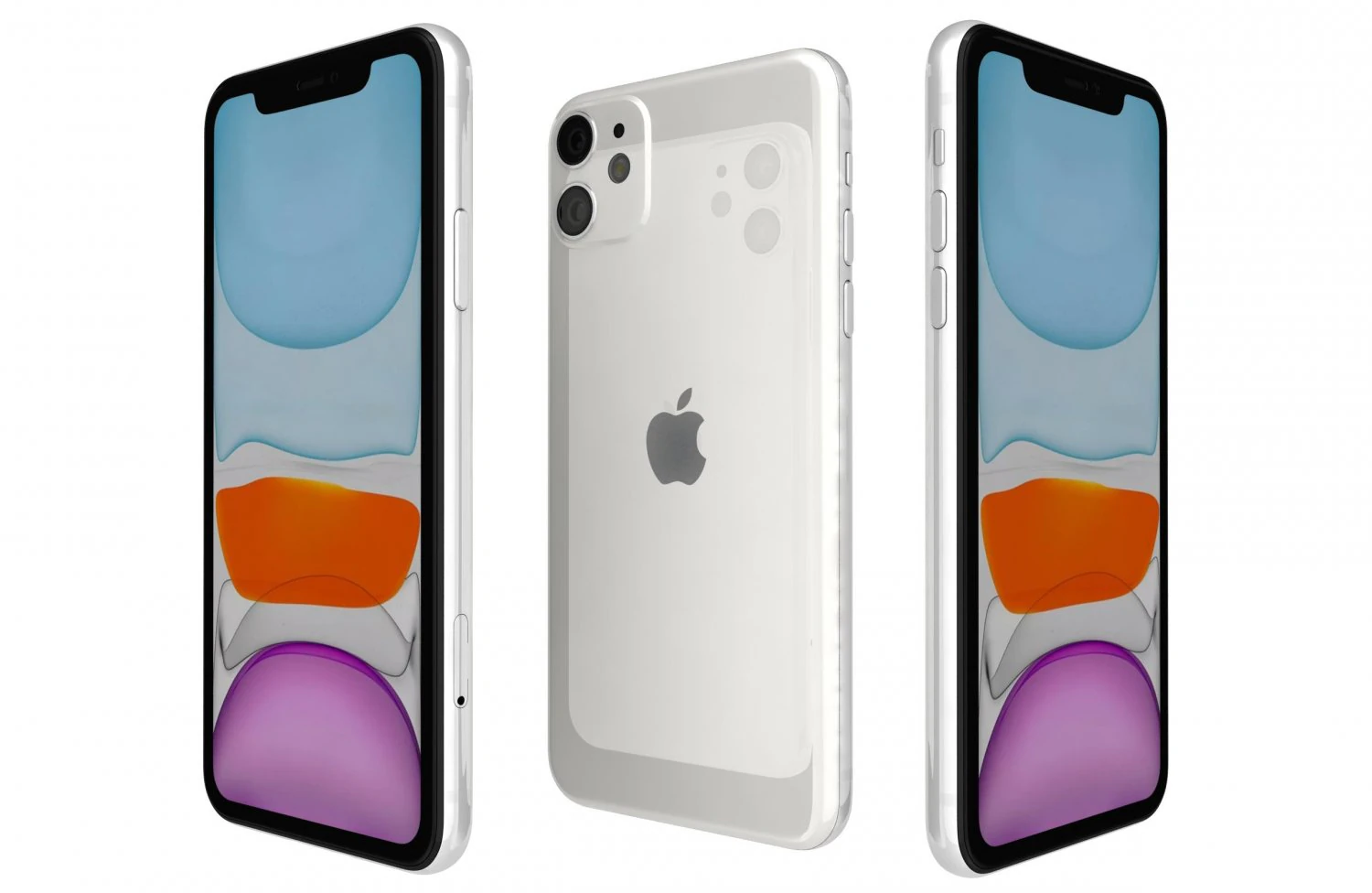 apple iphone 11 white 3D Model .c4d .max .obj .3ds .fbx .stl .blend 