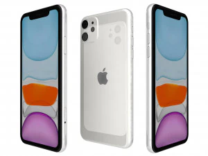 pomme iphone 11 blanc Modèle 3D