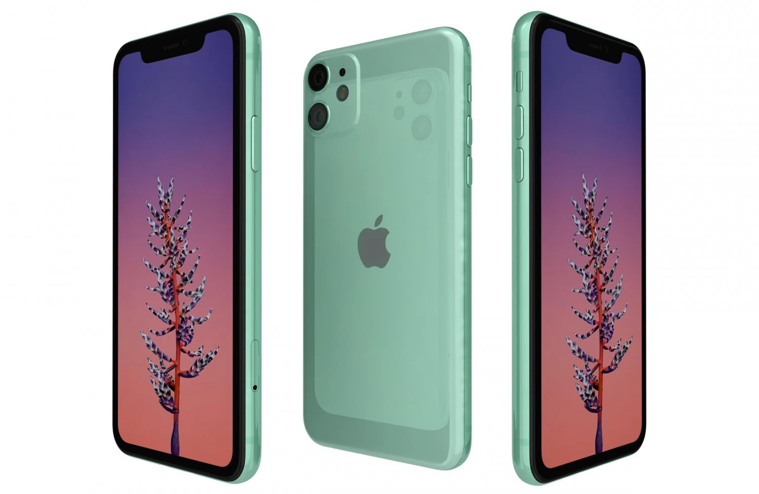 apple iphone 11 green 3D Model .c4d .max .obj .3ds .fbx .stl .blend