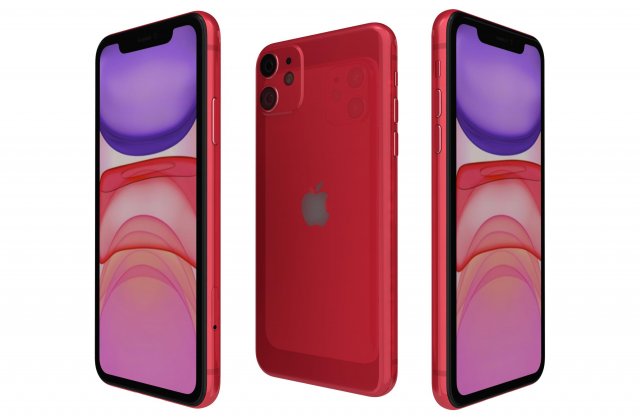 apple iphone 11 red 3D Model .c4d .max .obj .3ds .fbx .stl .blend 