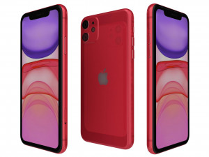 apple iphone 11 red 3D Model