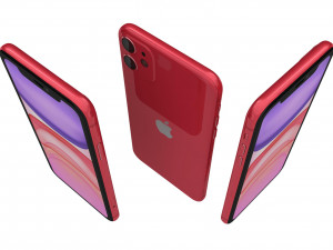 apple iphone 11 red 3D Model