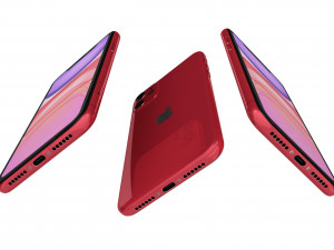 apple iphone 11 red 3D Model