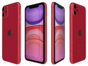 apple iphone 11 red 3D Model