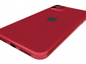 apple iphone 11 red 3D Model