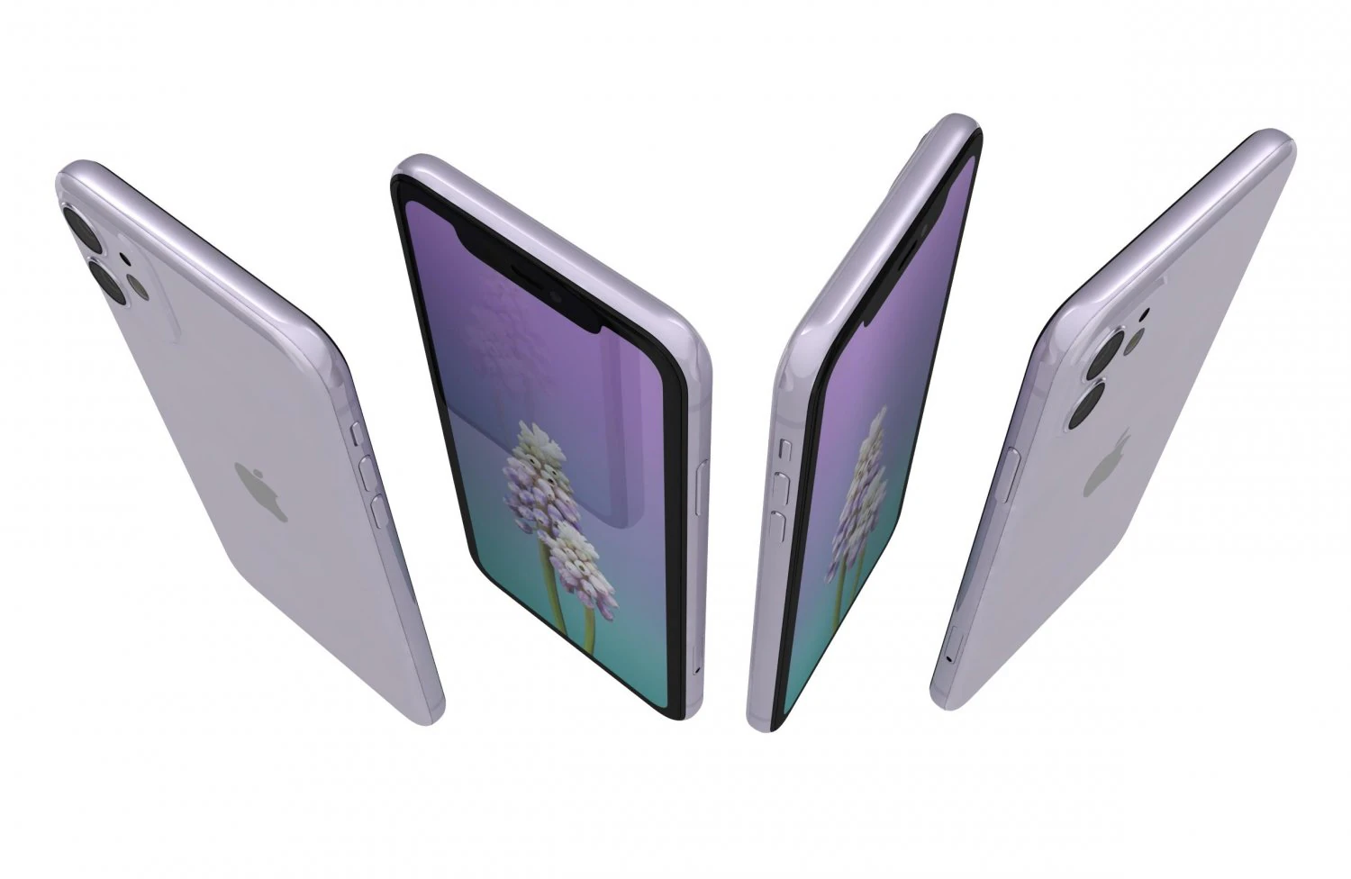 apple iphone 11 purple 3D Model .c4d .max .obj .3ds .fbx .stl .blend